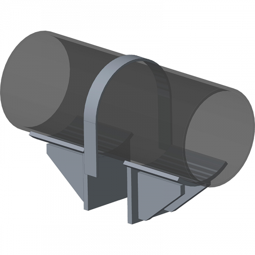 Опора неподвижная хомутовая с дополнительными упорами для тепловых сетей ТС-669.00.00 377х167х300 мм Серия 5.903-13 выпуск 7-95 15 кг